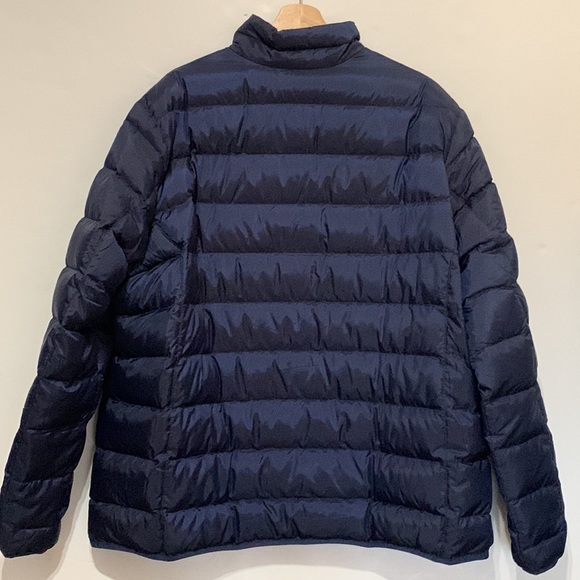 EUC Eddie Bauer Mens XXL Down Puffer Jacket Navy Blue EB650 - Picture 2 of 9